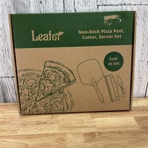 Leafor non-stick 12" pizza peel cutter server set